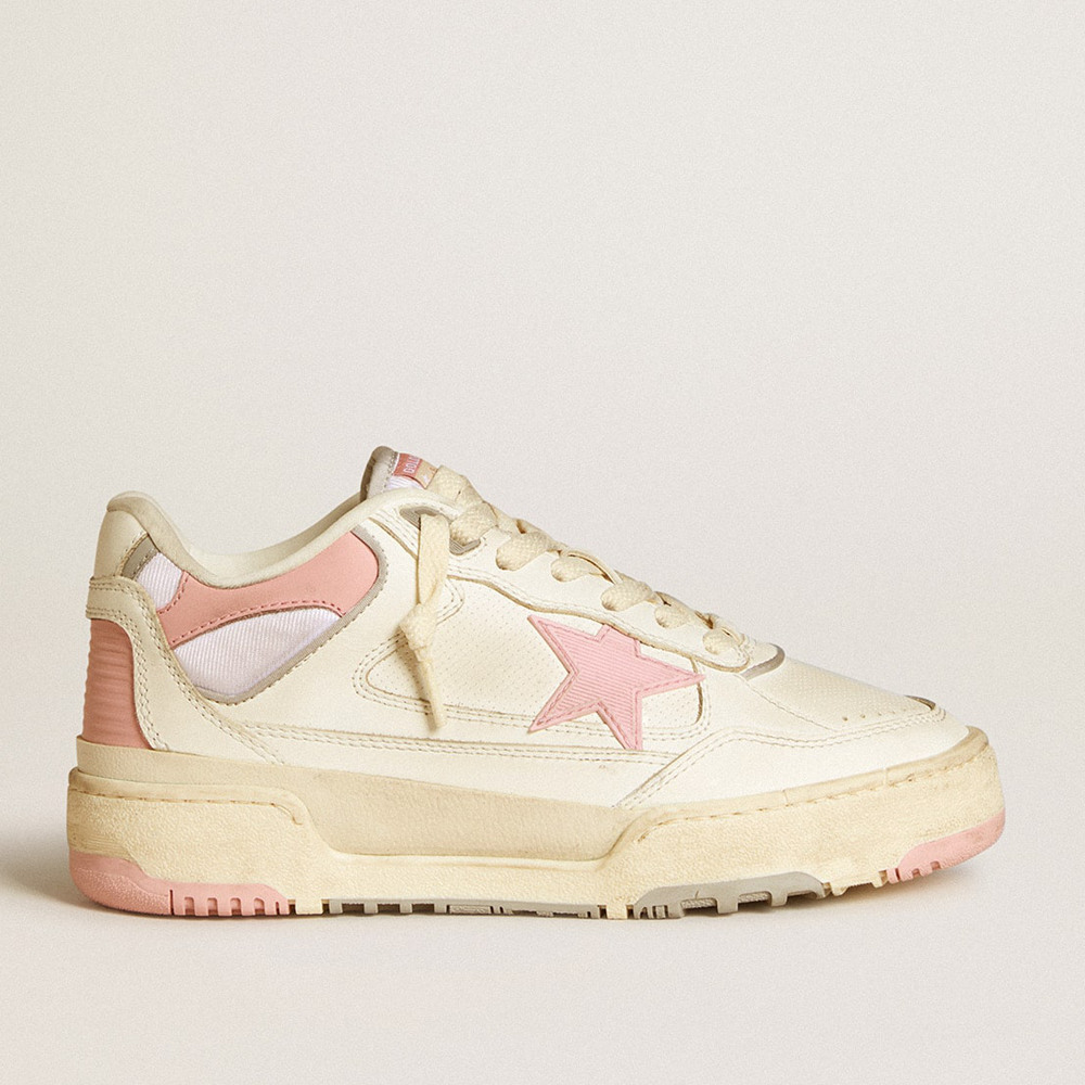 Golden Goose Forty2 Sneakers With Pink Star And White Leather Heel Tab