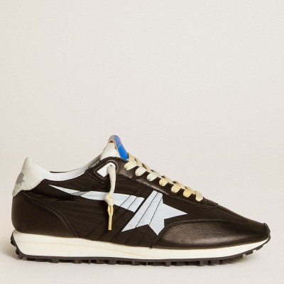 Golden Goose Marathon Shoes With Black Nylon Upper And White Star