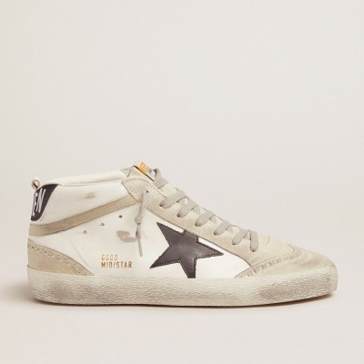 Golden Goose Mid Star Sneakers White With Black Star