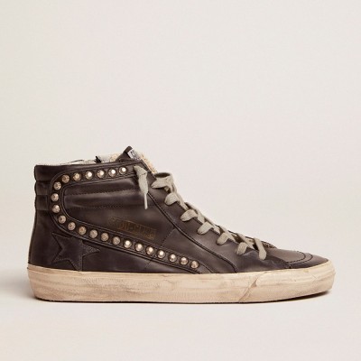 Golden Goose Slide Sneakers Black With Studs