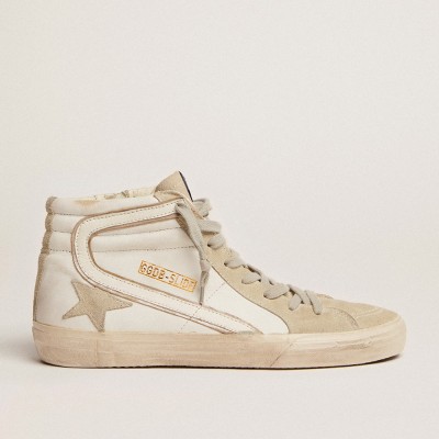 Golden Goose Slide Sneakers In Leather With Suede Details