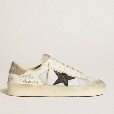 Golden Goose Stardan Sneakers In Leather And Nylon With Black Leather Star And Nubuck Heel Tab