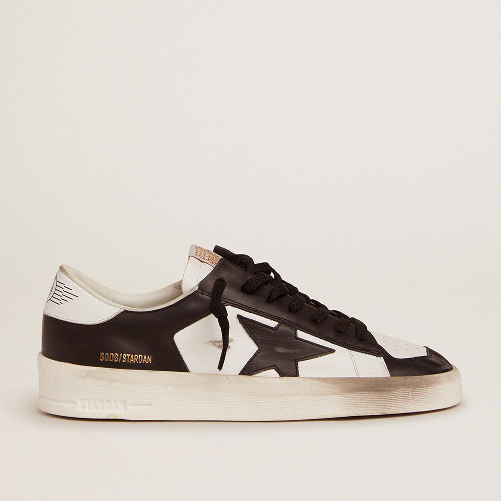 Golden Goose Stardan Sneakers In White And Black Leather