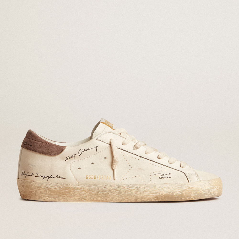 Golden Goose Super-Star Sneakers In Nappa Leather With Perforated Star And Suede Heel Tab