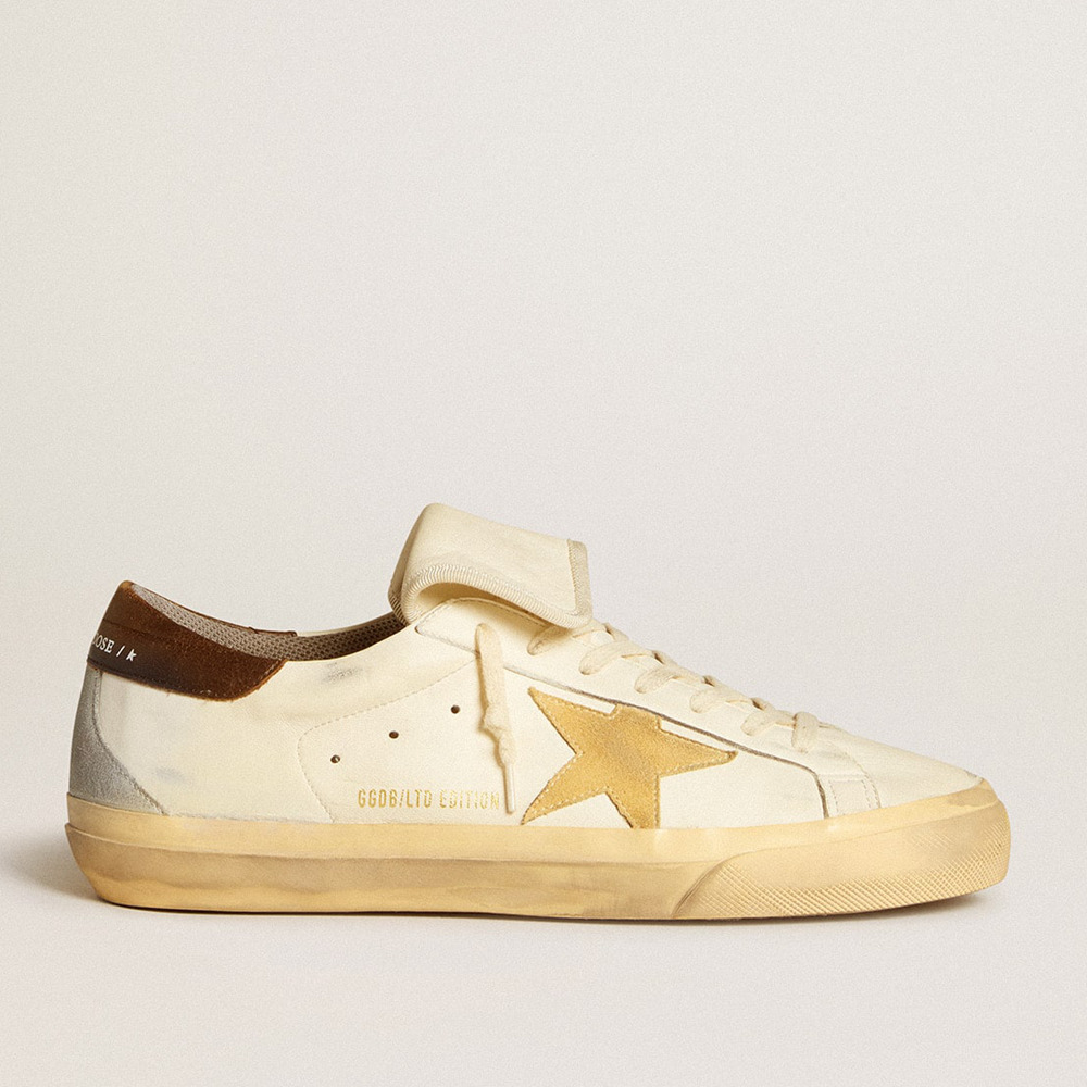 Golden Goose Super-Star Sneakers LTD In Nappa With Suede Star And Brown Heel Tab