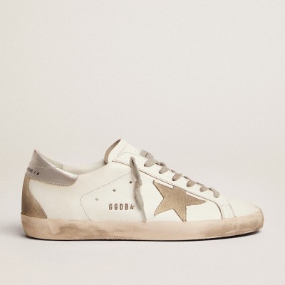 Golden Goose Super-Star Sneakers With Silver Heel Tab And Lettering