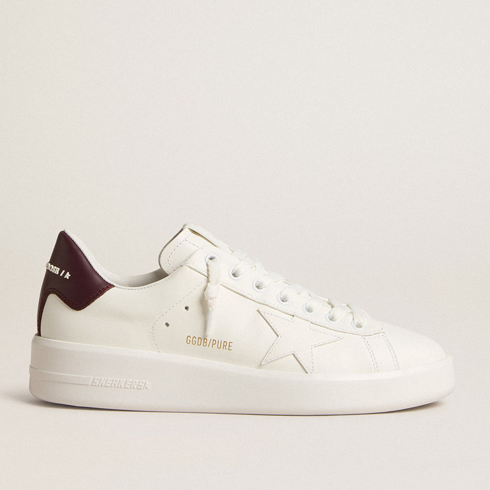 Golden Goose Purestar Sneakers With White Leather Star And Plum Leather Heel Tab