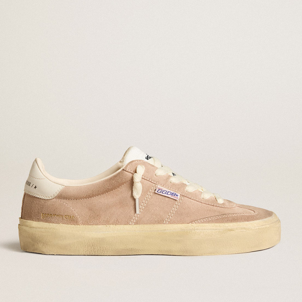 Golden Goose Soul Star Sneakers In Pink Suede With Milk-white Leather Heel Tab