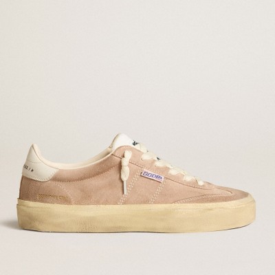 Golden Goose Soul Star Sneakers In Pink Suede With Milk-white Leather Heel Tab