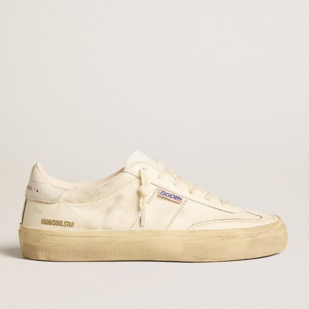 Golden Goose Soul Star Sneakers In White Nappa Leather With White Leather Star