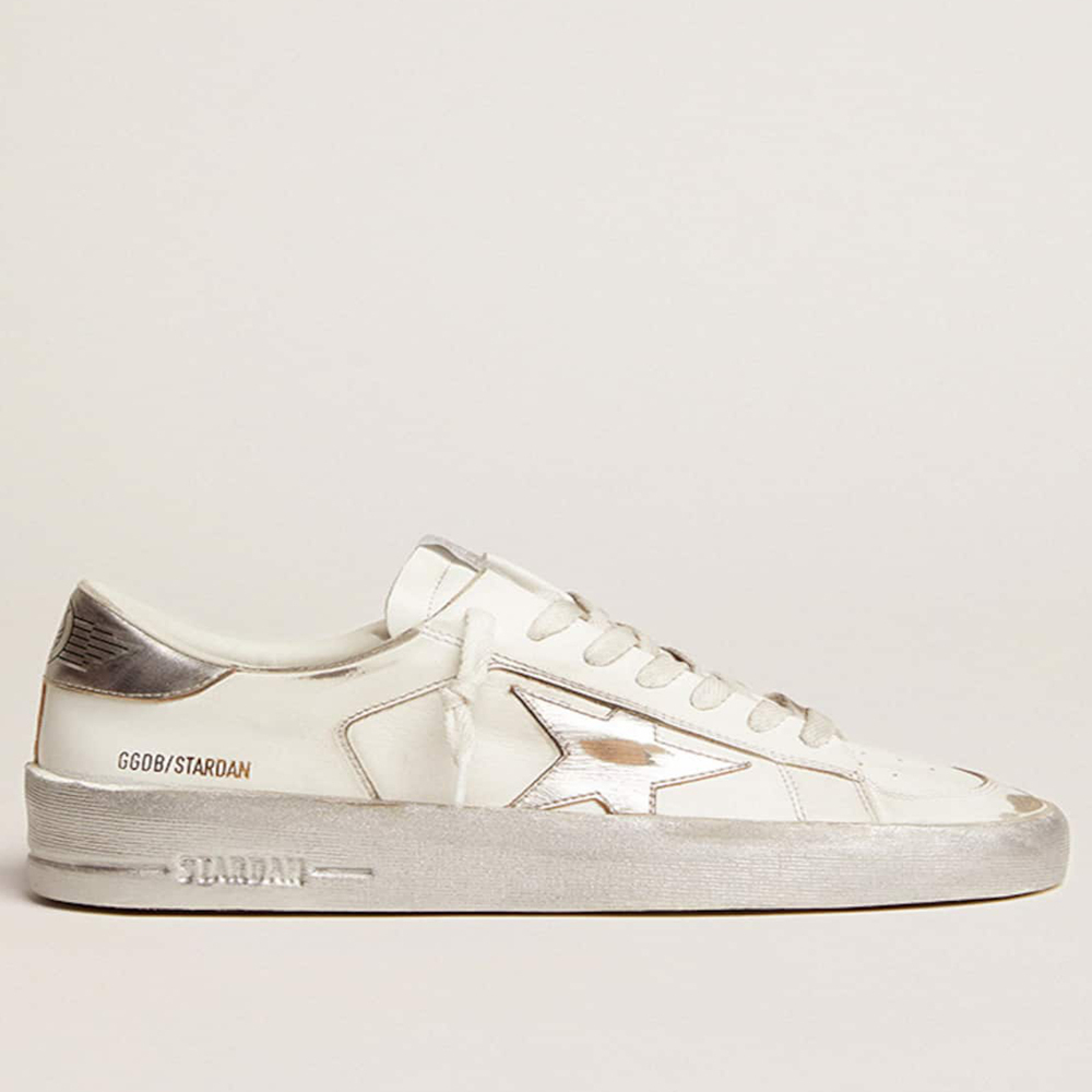 Golden Goose Stardan Sneakers Sneakers With Silver Metallic Leather Star And Heel Tab