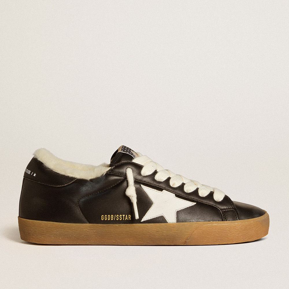 Golden Goose Super-Star Sneakers In Matelasse Nappa With Leather Star And Shearling Lining