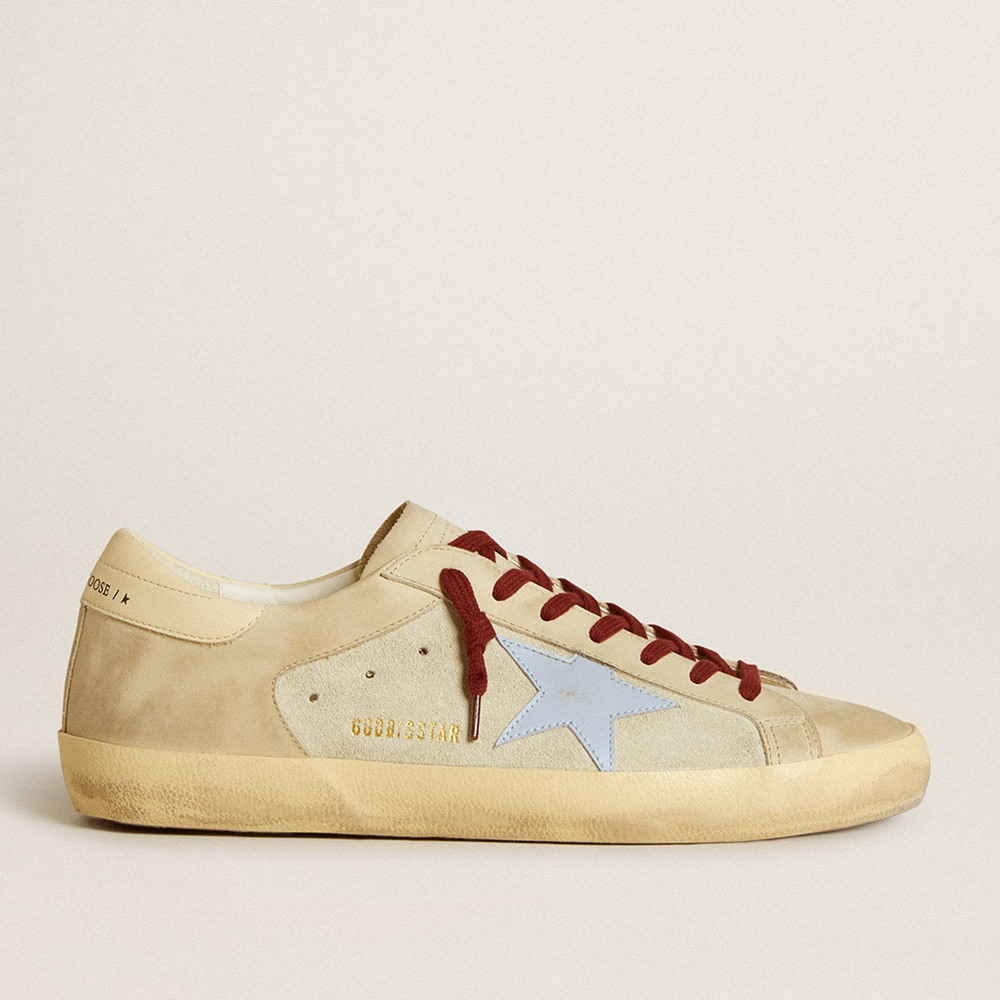 Golden Goose Super-Star Sneakers In Suede And Nubuck With Leather Star And Heel Tab