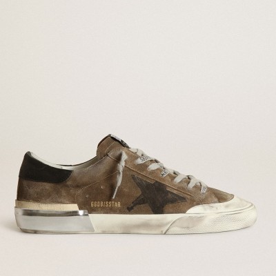 Golden Goose Super-Star Sneakers LTD In Military-green Suede With Screen-printed Star