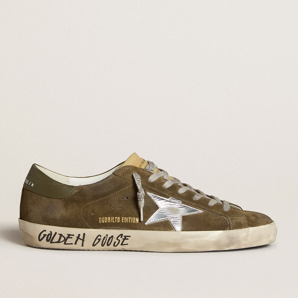 Golden Goose Super-Star Sneakers LTD In Suede With Metallic Leather Star And Leather Heel Tab