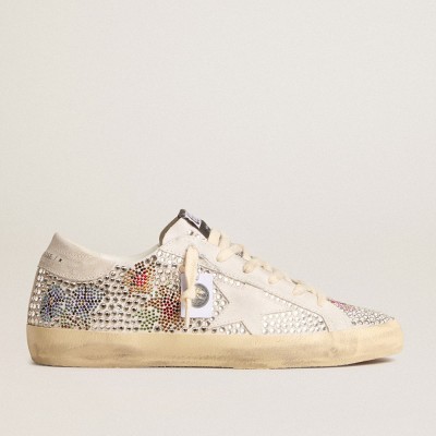 Golden Goose Super-Star Sneakers LTD In Swarovski Crystals With Suede Star And Heel Tab