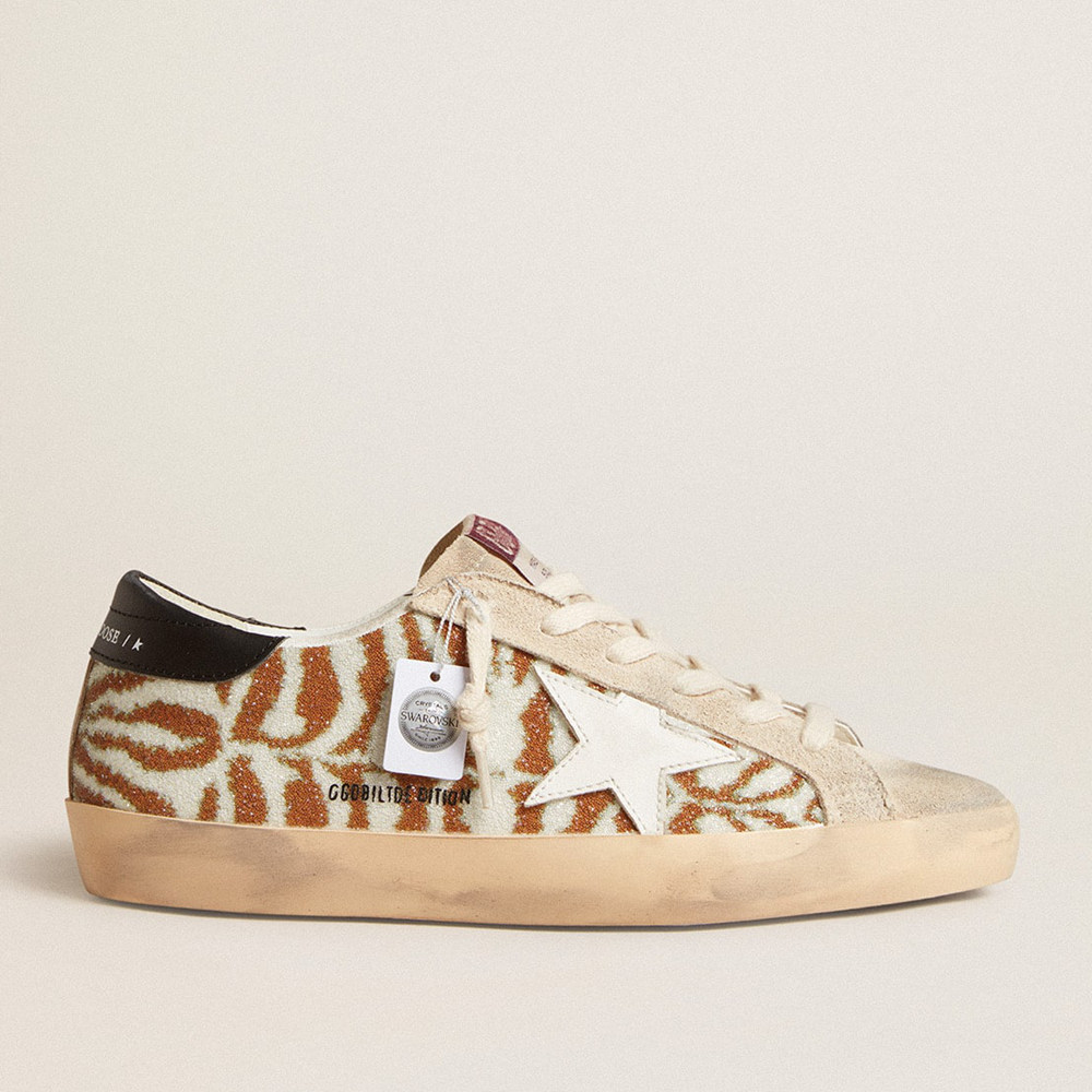 Golden Goose Super-Star Sneakers LTD In Zebra-effect Swarovski With A White Leather Star