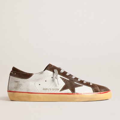 Golden Goose Super-Star Sneakers LTD With Brown Suede Star And Heel Tab