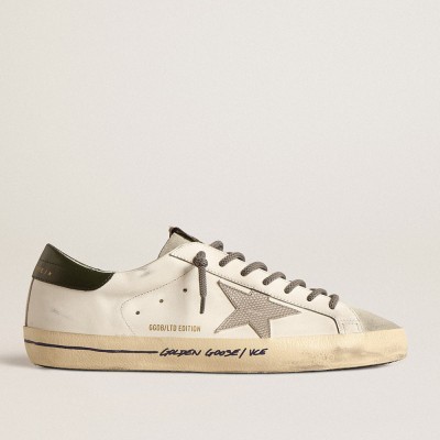 Golden Goose Super-Star Sneakers LTD With Croc-print Star And Green Heel Tab