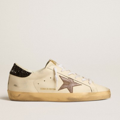 Golden Goose Super-Star Sneakers LTD With Laminated Leather Star And Black Glitter Heel Tab