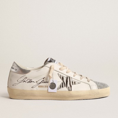 Golden Goose Super-Star Sneakers LTD With Silver Swarovski Crystal Tongue