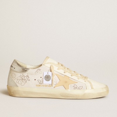 Golden Goose Super-Star Sneakers LTD With Swarovski Crystals And Smoke Gray Leather Star