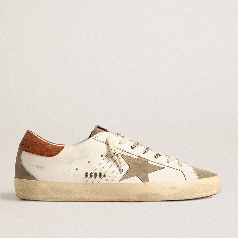 Golden Goose Super-Star Sneakers With Suede Star And Brown Leather Heel Tab