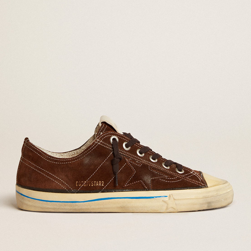 Golden Goose V-Star Sneakers LTD Sneakers In Dark Brown Suede With Tone-on-tone Star