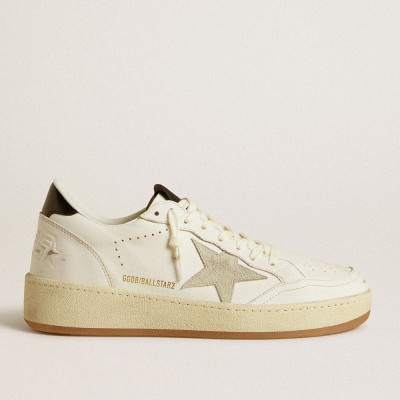 Golden Goose Ball Star Sneakers 2 With Ice-gray Suede Star And Glossy Black Leather Heel Tab