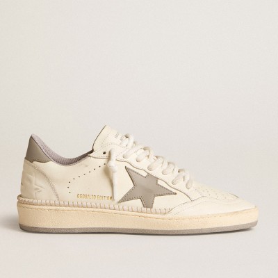 Golden Goose Ball Star Sneakers LTD With Gray Leather Star And Heel Tab And Stitching