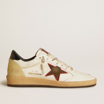 Golden Goose Ball Star Sneakers LTD With Mesh Star And Midnight Blue Leather Heel Tab