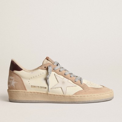 Golden Goose Ball Star Sneakers LTD With White Star And Burgundy Leather Heel Tab