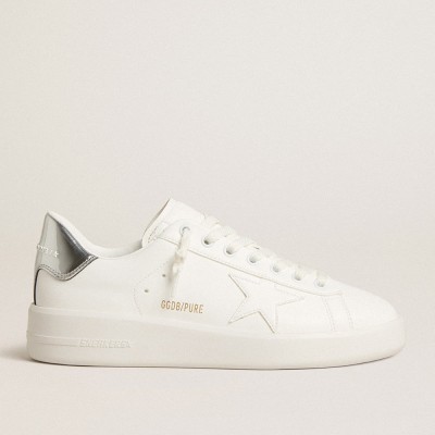 Golden Goose Bio-based Purestar Sneakers With White Star And Mirror-effect Heel Tab