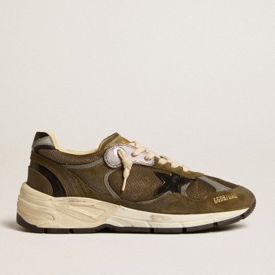 Golden Goose Dad-Star Sneakers In Suede And Mesh With Black Leather Star And Heel Tab