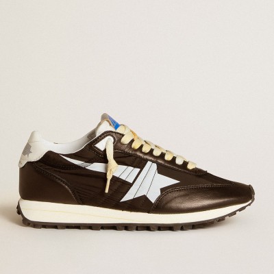 Golden Goose Marathon Shoes With Black Nylon Upper And White Star