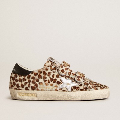 Golden Goose Old School Sneakers LTD In Pony Skin With Silver Star And Leather Heel Tab