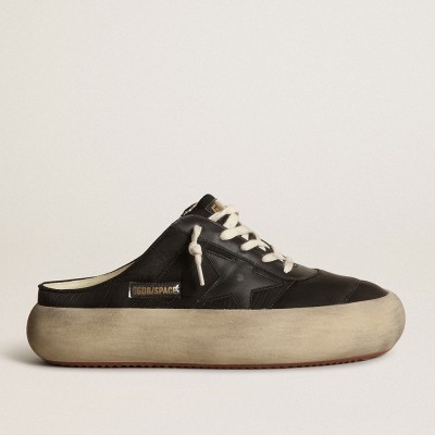 Golden Goose Space-Star Sneakers Sabots With Leather Star And Shearling Lining