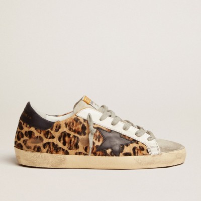 Golden Goose Super-Star Sneakers In Leopard Print Leather