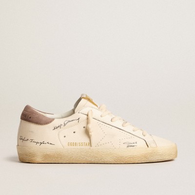 Golden Goose Super-Star Sneakers In Nappa Leather With Perforated Star And Suede Heel Tab