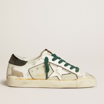 Golden Goose Super-Star Sneakers LAB In White Leather With White Star And Black Heel Tab