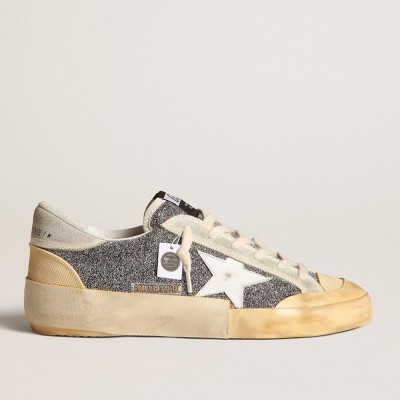 Golden Goose Super-Star Sneakers LAB With White Star And Swarovski Glitter Upper