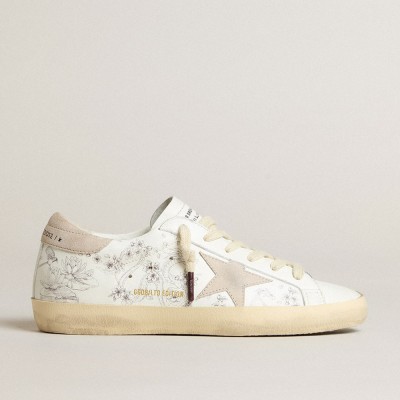 Golden Goose Super-Star Sneakers LTD CNY In White Leather With Lettering On The Upper