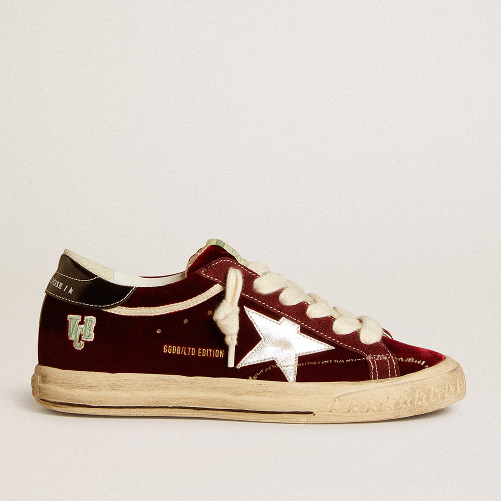 Golden Goose Super-Star Sneakers LTD In Velvet With Metallic Leather Star And Heel Tab