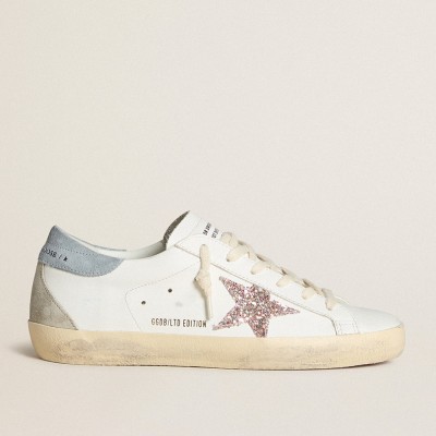 Golden Goose Super-Star Sneakers LTD With Multicolor Glitter Star And Suede Heel Tab