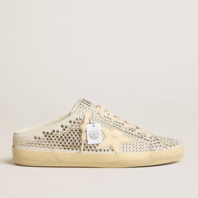 Golden Goose Super-Star Sneakers Sabots LTD In Swarovski Crystals With White Leather Star