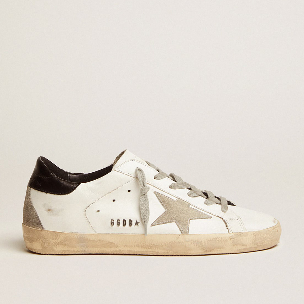 Golden Goose Super-Star Sneakers With Black Heel Tab And Metal Stud Lettering