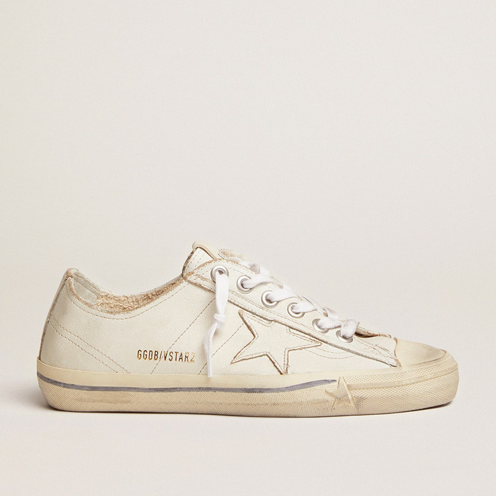 Golden Goose V-Star Sneakers In Vintage Effect Leather